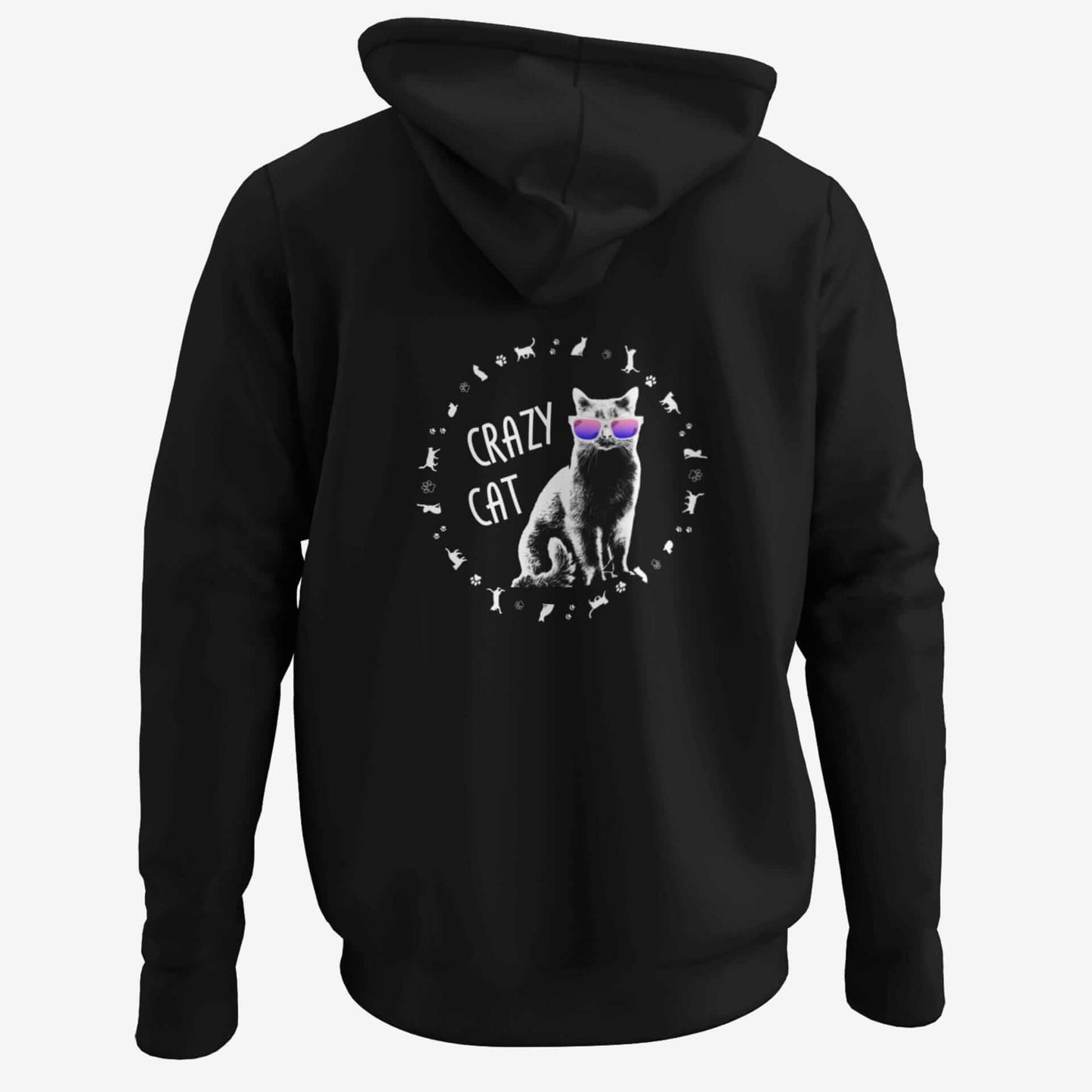 Crazy Cat - BACKPRINT Hoodie Unisex Organic (Premium)