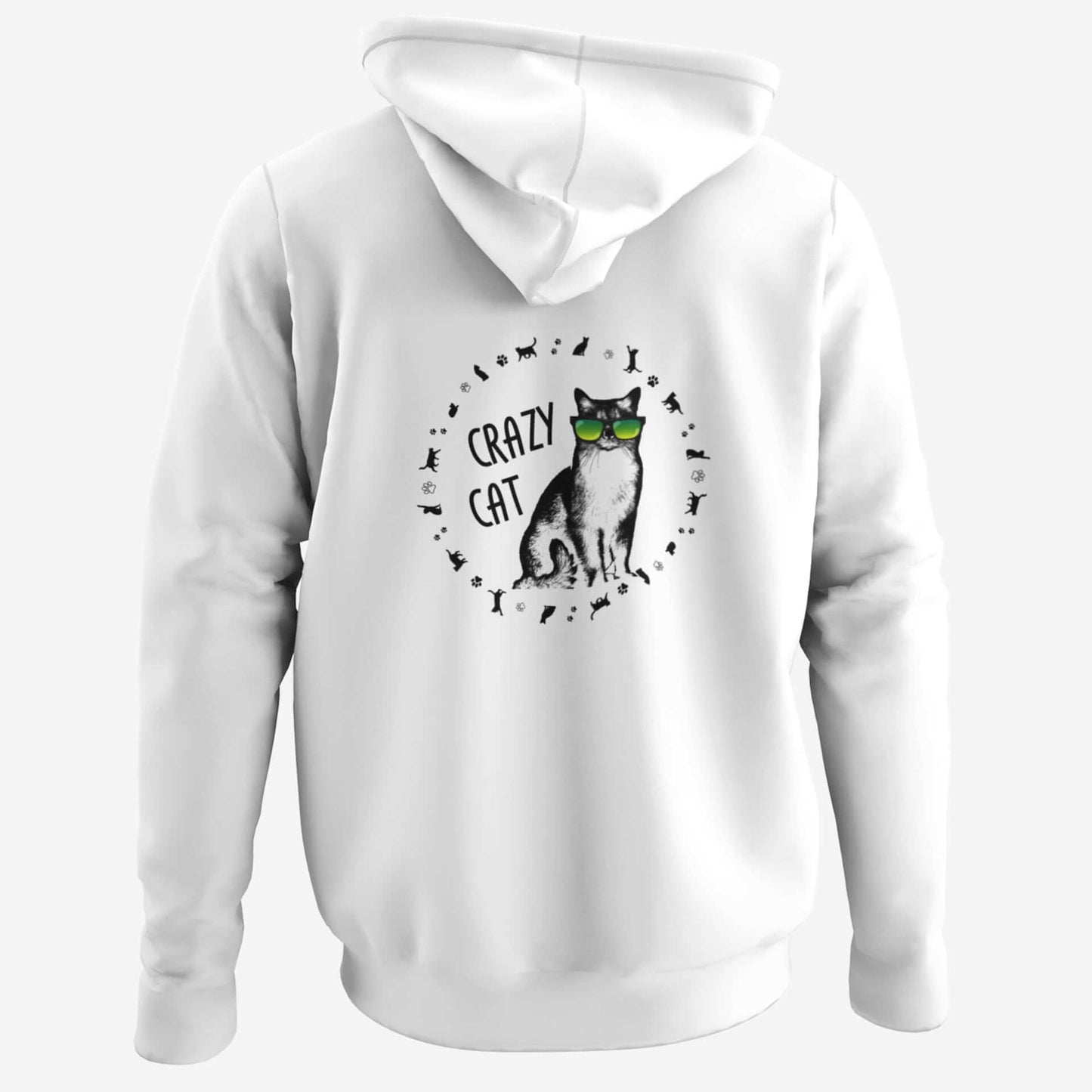 Crazy Cat - BACKPRINT Hoodie Unisex Organic (Premium)