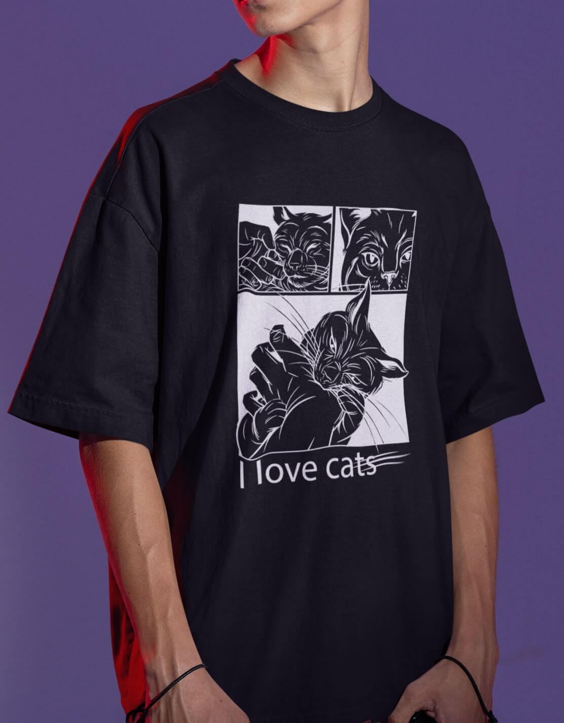 I love Cats - OVERSIZE Organic Unisex (Premium)