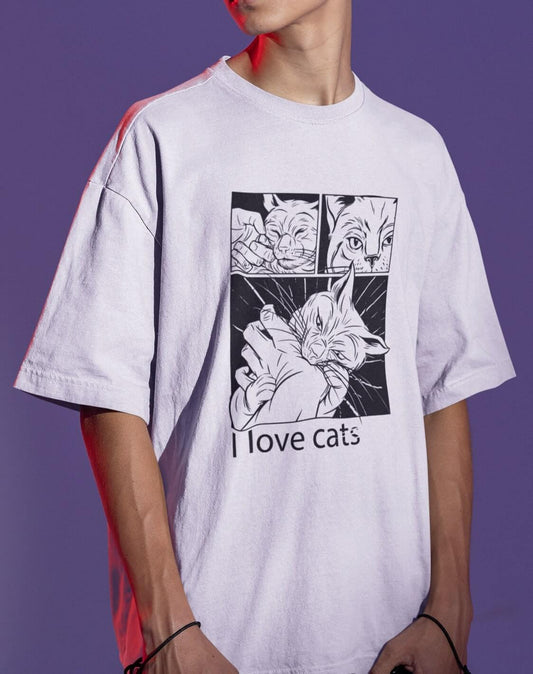 I love Cats - OVERSIZE Organic Unisex (Premium)